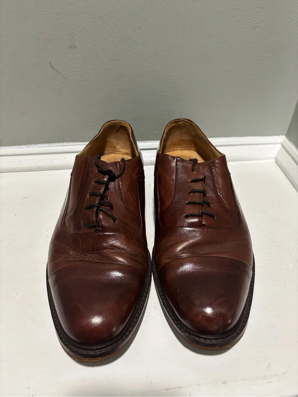 Johnston & Murphy Brown Leather Derby Oxford Dress Shoes -size 9M